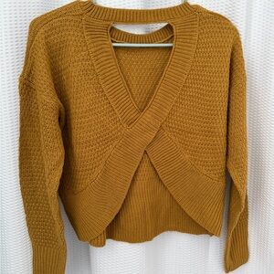 Pink Rose Golden V-Neck Sweater